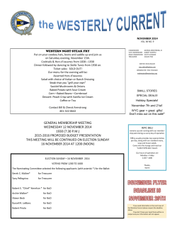 NOVEMBER 2014 WESTERN NGHT STEAK FRY VOL. 84 NO. 9
