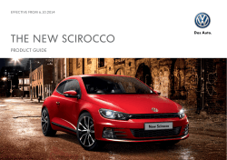 thE NEw Scirocco product guidE EffEctivE from 6.10.2014