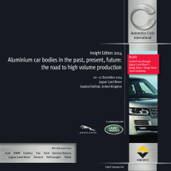 Aluminium car bodies in the past, present, future: Insight Edition 2014