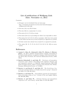 List of publications of Wolfgang L¨ uck Date: November 11, 2014