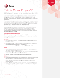 Tintri for Microsoft Hyper-V ®