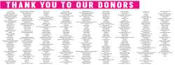 Thank you to our Donors