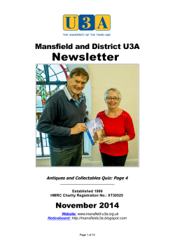 Newsletter Mansfield and District U3A November 2014 Antiques and Collectables Quiz: Page 4