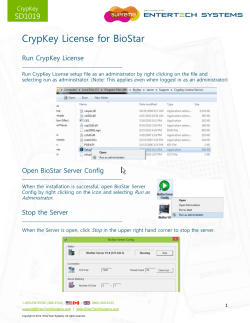 CrypKey License for BioStar SD1019 Run CrypKey License CrypKey