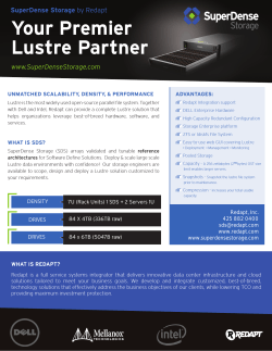Your Premier Lustre Partner SuperDense Storage www.SuperDenseStorage.com