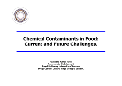 Chemical Contaminants in Food: Current and Future Challenges.