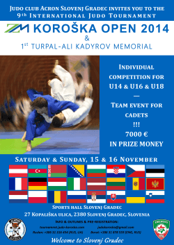 Judo club Acron Slovenj Gradec invites you to the 9