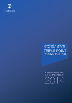 2014 TRIPLE POINT INCOME VCT PLC 30 SEPTEMBER