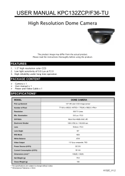 USER MANUAL KPC132ZCP/F36-TU High Resolution Dome Camera