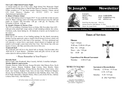 St Joseph’s Newsletter Parish