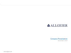 Company Presentation November 2014  www.allgeier.com