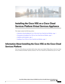Installing the Cisco VSG on a Cisco Cloud