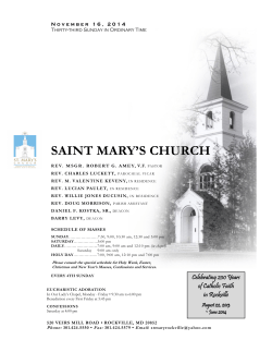 SAINT MARY’S CHURCH Thirty-third Sunday in Ordinary Time