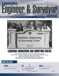 Louisiana Journal LOUISIANA ENGINEERING AND SURVEYING CENTER November 2014
