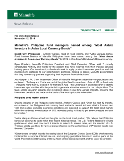 ’s  Philippine  fund  managers  named ... Manulife Investors in Asian Local Currency Bonds”