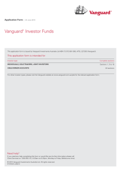 Vanguard Investor Funds Application Form