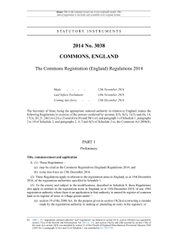 2014 No. 3038 COMMONS, ENGLAND The Commons Registration (England) Regulations 2014