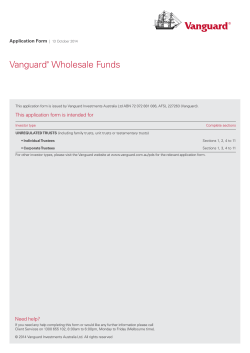 Vanguard Wholesale Funds Application Form