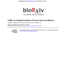 CGMD: An integrated database of Cancer Genes and Markers