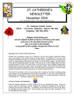 ST. CATHERINE’S NEWSLETTER November 2014