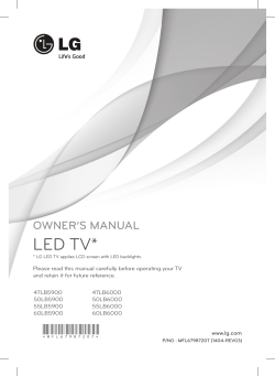 LED TV* OWNER’S MANUAL