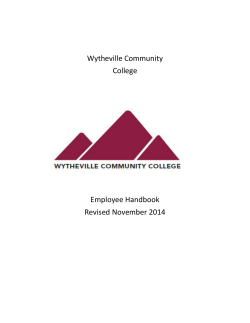 Wytheville Community College Employee Handbook Revised November 2014