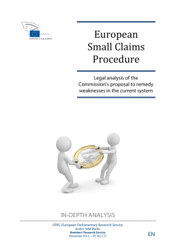 European Small Claims Procedure IN-DEPTH ANALYSIS