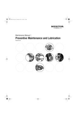 Preventive Maintenance and Lubrication Maintenance Manual 1 Revised 06-08