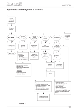 Insomnia Algorithm	for	the	Management	of	Insomnia 