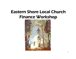 Eastern Shore Local Church Finance Workshop 1