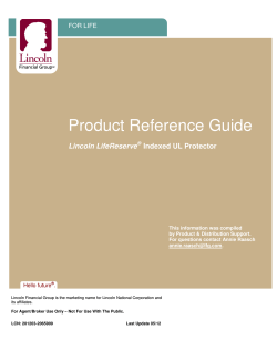 Product Reference Guide Lincoln LifeReserve Indexed UL Protector