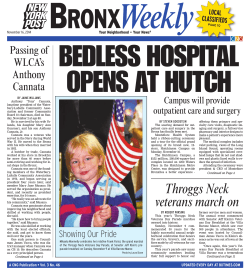 BEDLESS HOSPITAL OPENS AT HUTCH Passing of WLCA’s