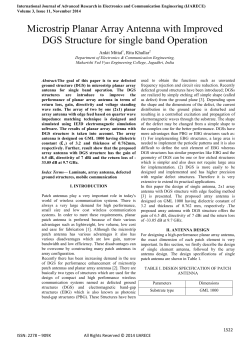 International Journal of Advanced Research in Electronics and Communication Engineering... Volume 3, Issue 11, November 2014