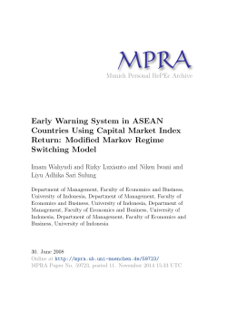 Early Warning System in ASEAN Countries Using Capital Market Index Switching Model