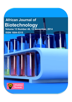 Biotechnology  African Journal of Volume 13 Number 46, 12 November, 2014
