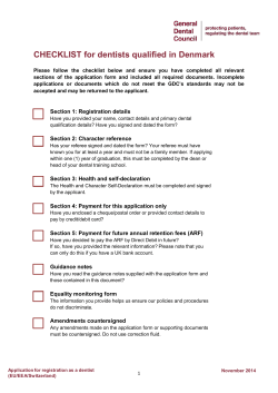 CHECKLIST for dentists qualified in Denmark