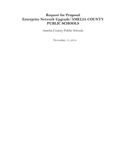 Request for Proposal Enterprise Network Upgrade/AMELIA COUNTY PUBLIC SCHOOLS Amelia County Public Schools
