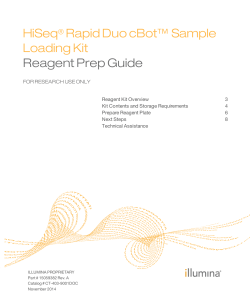 HiSeq Rapid Duo cBot™ Sample Loading Kit Reagent Prep Guide