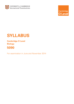 SYLLABUS 5090 Cambridge O Level Biology
