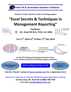 “Excel Secrets &amp; Techniques in Management Reporting”  Facilitator