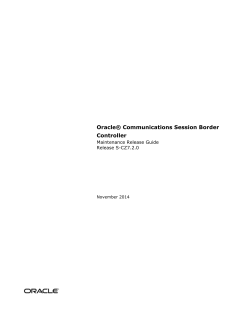 Oracle® Communications Session Border Controller Maintenance Release Guide Release S-CZ7.2.0