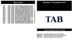 Race Index Monday 17 November 2014
