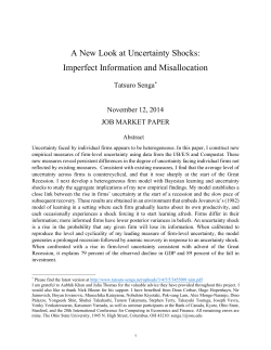 A New Look at Uncertainty Shocks: Imperfect Information and Misallocation Tatsuro Senga