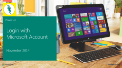Login with Microsoft Account November 2014 Power Up