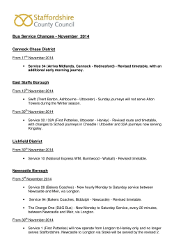 Bus Service Changes - November  2014 Cannock Chase District