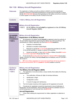 RA 1120 - Military Aircraft Registration Rationale  