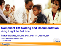 Compliant EM Coding and Documentation doing it right the first time