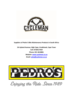 Suppliers of Pedro’s Bike Maintenance Products in South Africa