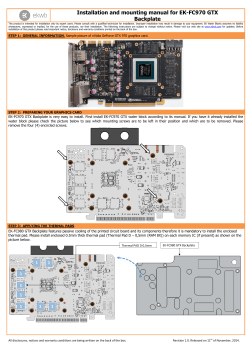 Installation and mounting manual for EK-FC970 GTX Backplate