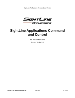 SightLine Applications Command and Control 13. November 2014 SightLine Applications Command and Control